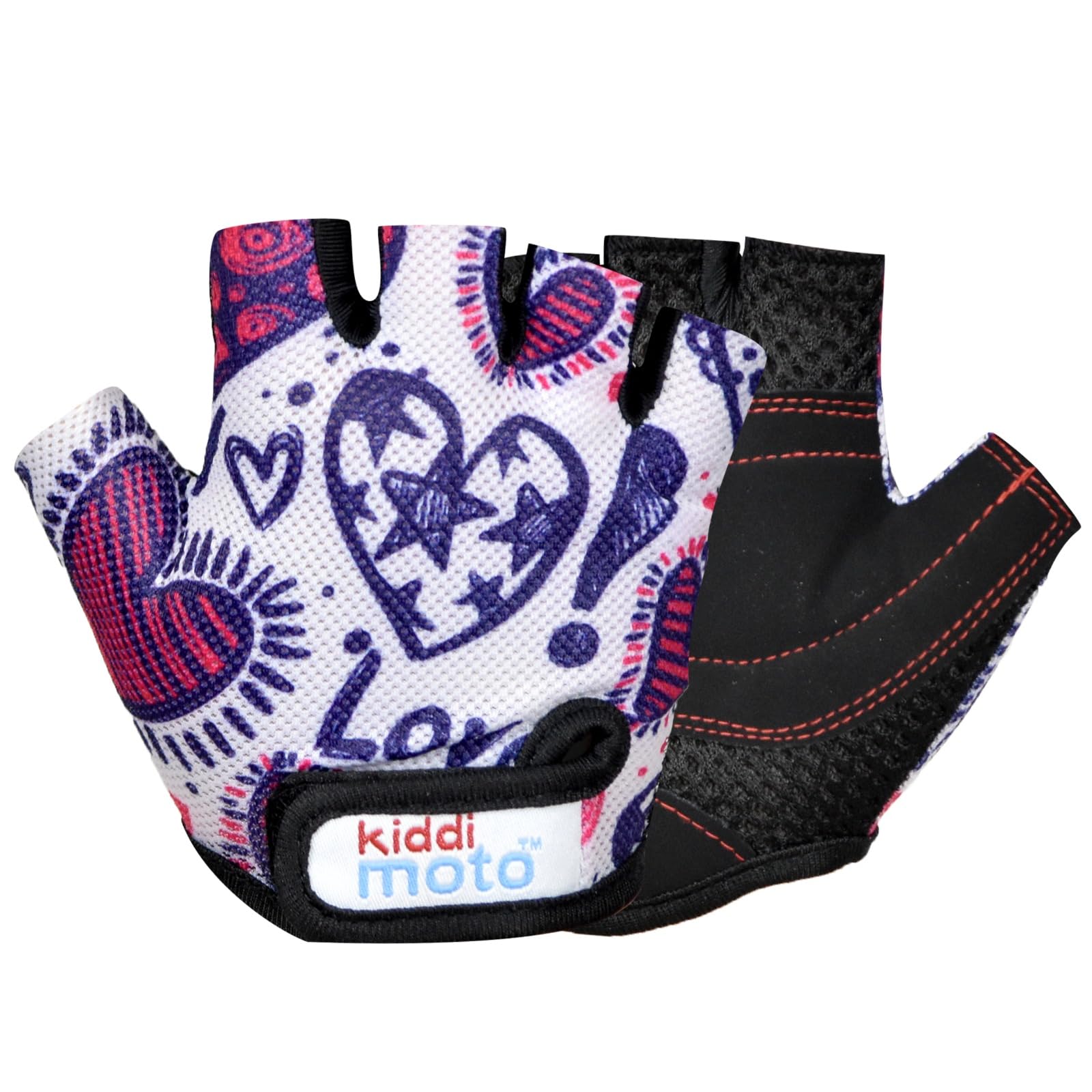 Kiddimoto Kids Cycling Gloves| Anti-Slip Kids Bike Gloves for Boys and Girls| Fingerless Kids Mountain Bike Gloves for BMX, MTB Riding, Gymnastics, Scooters, Skateboard, Rollerblade.