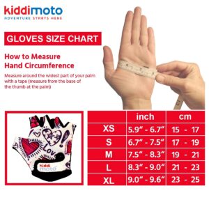 Kiddimoto Kids Cycling Gloves| Anti-Slip Kids Bike Gloves for Boys and Girls| Fingerless Kids Mountain Bike Gloves for BMX, MTB Riding, Gymnastics, Scooters, Skateboard, Rollerblade.