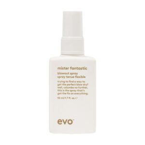 evo mister fantastic blowout spray - improves style, builds body & reduces blow-drying time - heat protection styling spray - travel size, 50ml / 1.7fl.oz