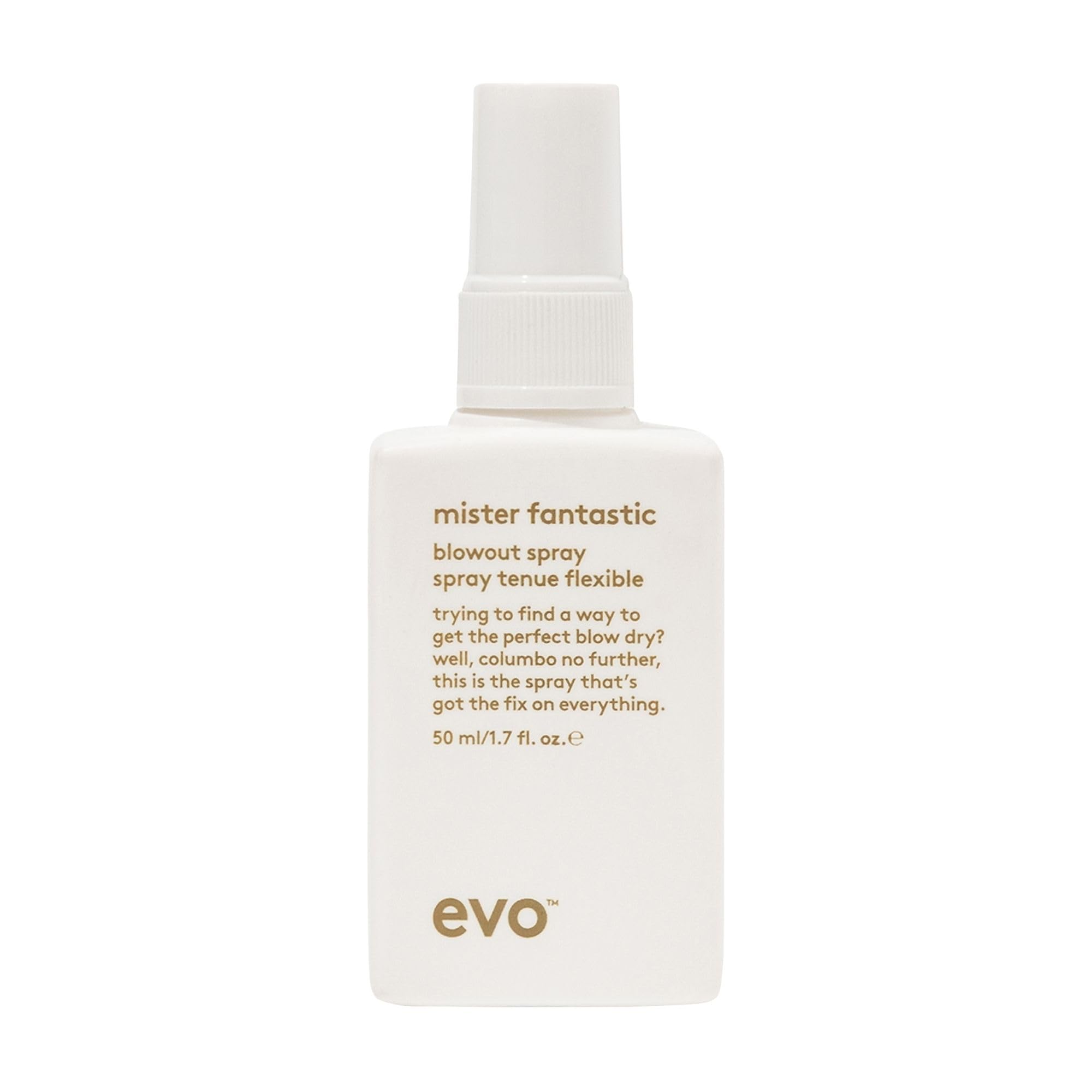 EVO Mister Fantastic Blowout Spray - Improves Style, Builds Body & Reduces Blow-Drying Time - Heat Protection Styling Spray - Travel Size, 50ml / 1.7fl.oz