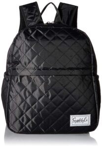 insulated mini backpack lunch bag w/padded straps & drink side pockets (black)