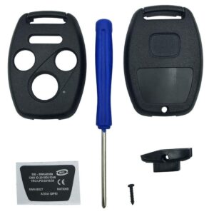 new 4 button key fob shell case fit for honda civic accord ex pilot fit keyless entry remote key housing replacement with screwdriver (3+1button 1pcs)