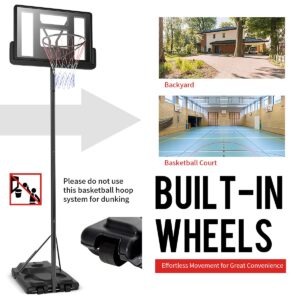 Giantex Portable 10Ft Basketball Hoop Outdoor, Height Adjustable 8.5-10 Ft 39 Inch Backboard Basketball Goal, Suit for Court, Driverway, Garage, Outdoor Indoor Basketball Stand for Kids, Youth, Junior