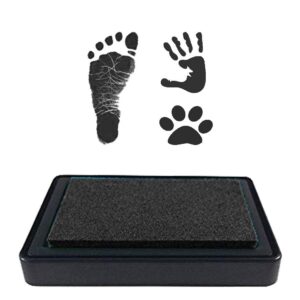 ink pad for baby footprint, baby handprint, paw print pad, create impressive keepsake stamp, non-toxic ink pad, perfect baby shower registry gift for boys and girls (black)