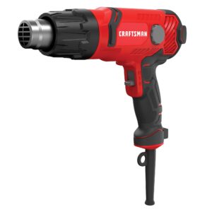 craftsman heat gun, corded, variable heat setting up to 1200 degrees, 1500 watt (cmee531)