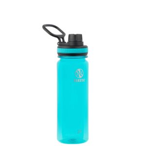 takeya 24 oz tritan plastic sport water bottle with spout lid, premium quality, bpa free food grade materials, ocean