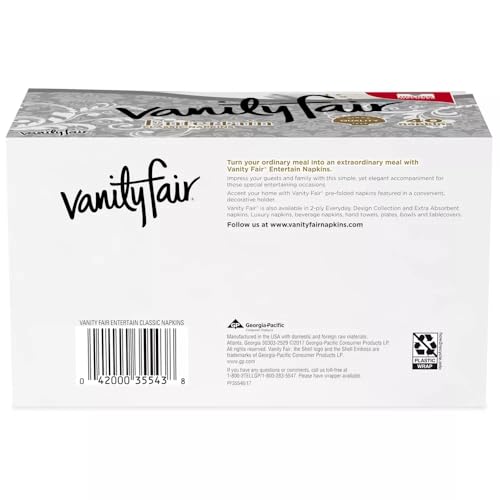 Vanity Fair Dinner Napkins, Pre Folded, 40 CT Silver (1)