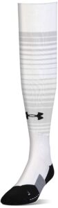 under armour youth global performance over the calf socks, 1-pair , white/glacier gray , small