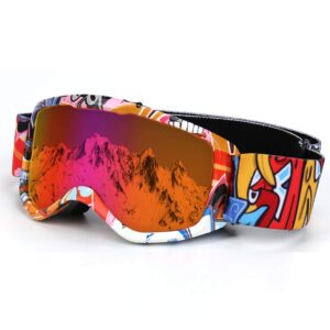 flantor kids ski goggles non-slip strap snow goggles snowboard goggles