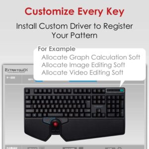 ELECOM Japanese Layout Wired Keyboard with Built-in Trackball & Scroll Wheel, Pointing and Scrolling Feature, Precise Control, for Gaming, Ergonomic Comfort, Windows Mac (TK-TB01UMBK)