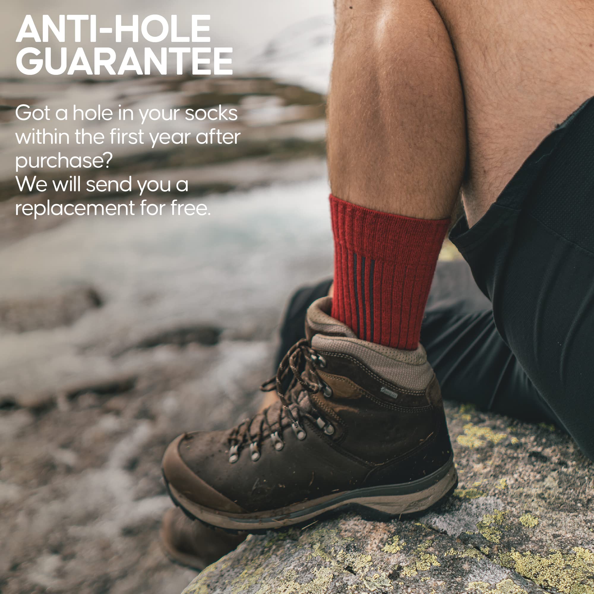 DANISH ENURANCE Premium Outdoor Hiking Socks, Merino Wool, Men & Women, 2 Pack, Multicolor (1 x navy, 1 x grey), US Women 11-13 // US Men 9.5-12.5