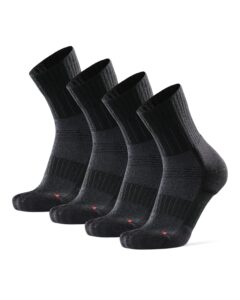 danish endurance merino wool trail running socks for men & women, 2 pack, black, us women 11-13 // us men 9.5-12.5