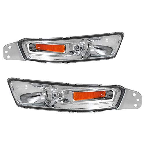 Carpartsinnovate For Ford 05-09 Mustang Turn Signal Front Bumper Lights Lamps Chrome Clear Pair