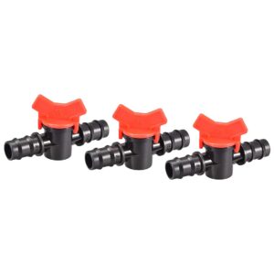 uxcell drip irrigation barbed valve for 5/8 inch double male barbed valve aquarium water flow control plastic valve 3pcs