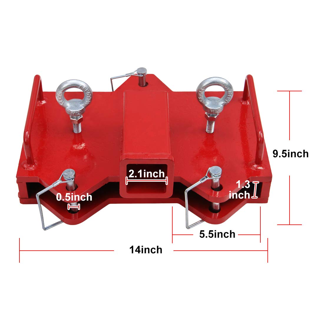 tiewards Forklift Ball Hitch Attachments 2" Trailer Hitch Receiver Fit for Dual Pallet Forks