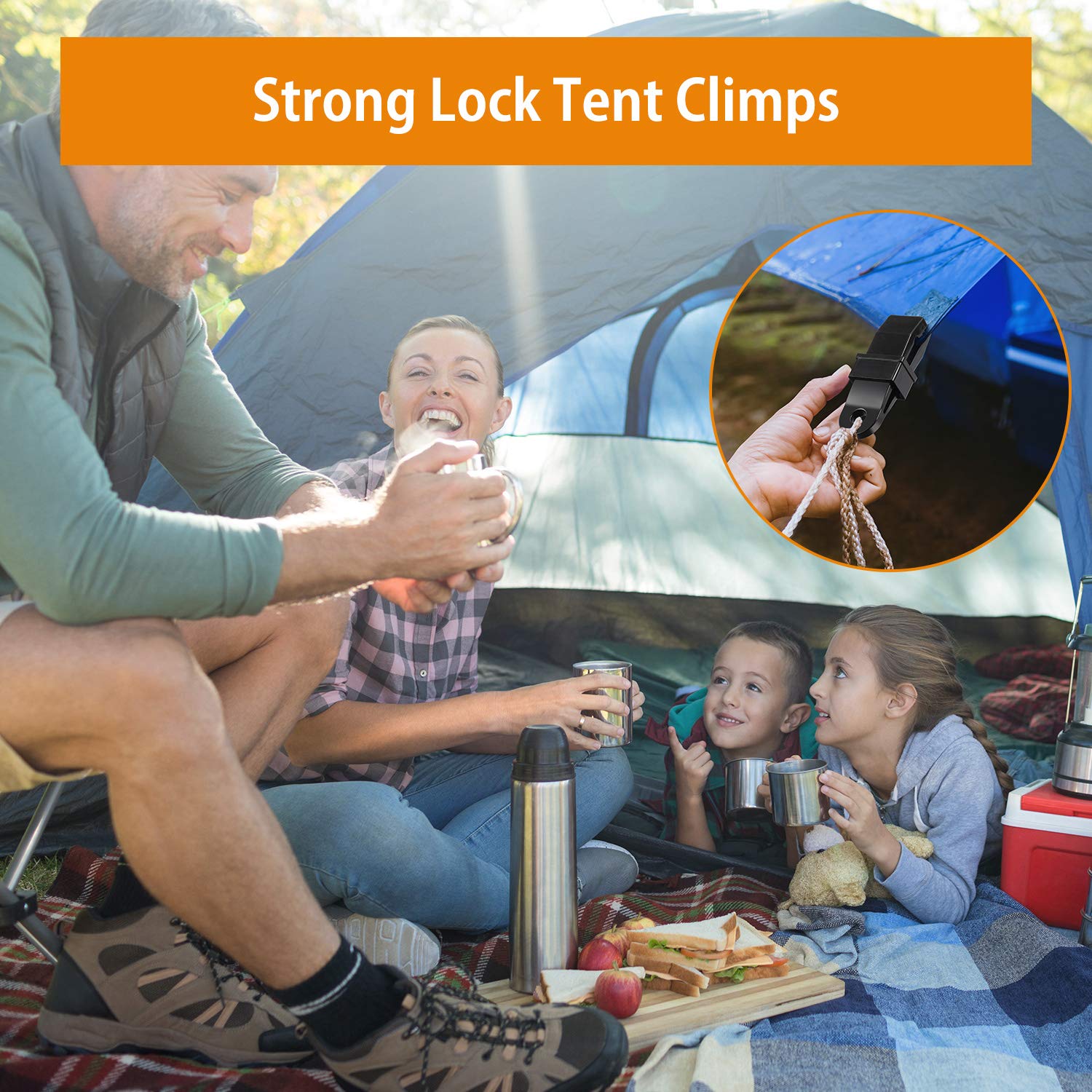 Tarp Clip Crocodile Mouth Multipurpose Secures Clamp with Strong Lock Grip Clamp Trap Clip Camping Clamp Clip Tighten Lock Grip Tent Snap for Outdoor Camping Tent Awning Banner and Cover (20 Pieces)