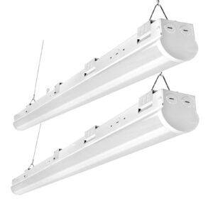 faithsail 8ft led shop lights, 110w linkable led strip light, 13800lm, 1-10v dimmable, 5000k, commercial grade big size 8 foot linear ceiling lighting fixtures for warehouse, garage, workshop, 2 pack