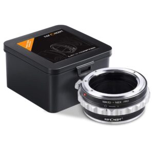 k&f concept lens mount adapter with light-reducing paint for nikon g mount f/ai/g lens to sony e-mount/nex camera body