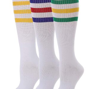 Leotruny 3 Pairs Over the Calf Tube Socks (C01-3pairs Multicoloured)