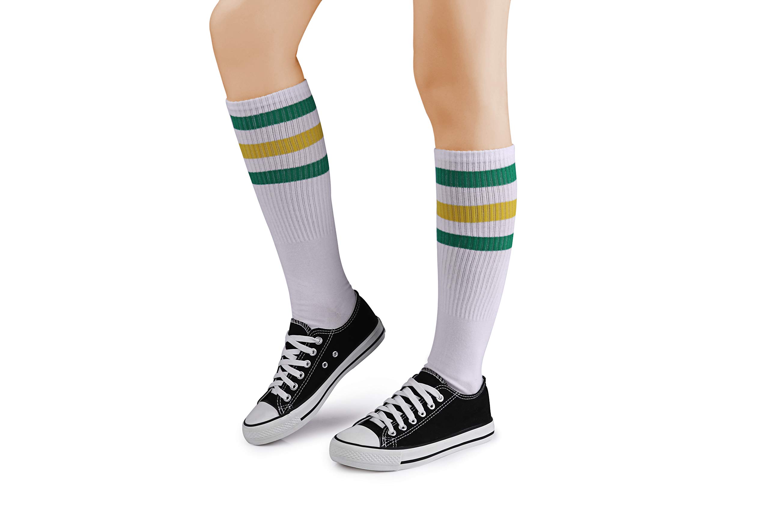 Leotruny 3 Pairs Over the Calf Tube Socks (C01-3pairs Multicoloured)