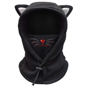 fcy kids balaclava ski mask, boys/girls washable fleeces winter hat with face cover for windproof,cat