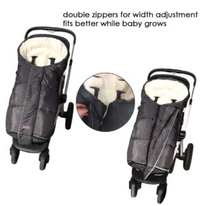 Width Adjustable Universal Stroller Footmuff Designed for Baby Grows,Waterproof High Performace Stroller Bunting Bag,Beige