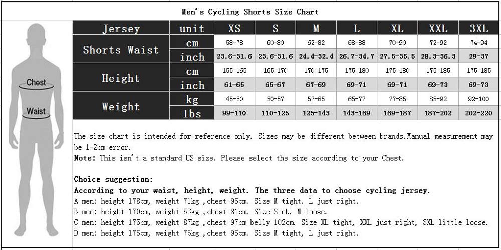 Weimostar Men's Cycling Shorts Padded Bicycle Riding Pants Bike Biking Clothes MTB Cycle Wear Tights Gear Red Size M