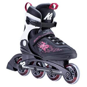 k2 skate women's kinetic 80 inline skate, black_berry, 6.5