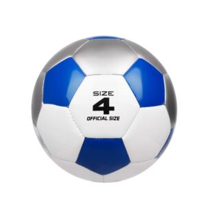 yanyodo soccer training ball practice soccer balls classic sizes 3/4/5 for toddler, youth, kids, teens, adults, perfect for outdoor & indoor match or game, blue white silver (size 4)