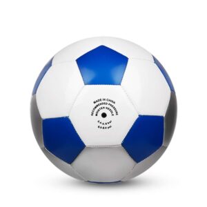 YANYODO Soccer Training Ball Practice Soccer Balls Classic Sizes 3/4/5 for Toddler, Youth, Kids, Teens, Adults, Perfect for Outdoor & Indoor Match or Game, Blue White Silver (Size 4)