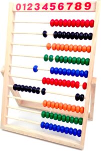 magikon wooden counting number frame, 10 rows abacus for kids learning math (11-1/2-inch)