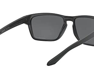 Oakley Men's OO9448 Sylas Rectangular Sunglasses, Matte Black/Prizm Black Polarized, 57 mm