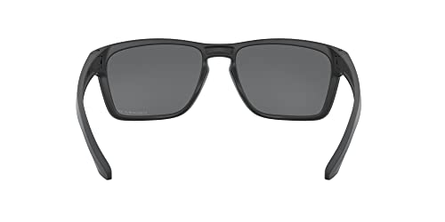 Oakley Men's OO9448 Sylas Rectangular Sunglasses, Matte Black/Prizm Black Polarized, 57 mm