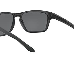 Oakley Men's OO9448 Sylas Rectangular Sunglasses, Matte Black/Prizm Black Polarized, 57 mm