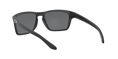 Oakley Men's OO9448 Sylas Rectangular Sunglasses, Matte Black/Prizm Black Polarized, 57 mm