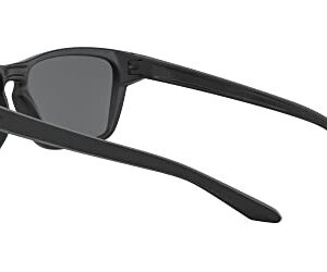 Oakley Men's OO9448 Sylas Rectangular Sunglasses, Matte Black/Prizm Black Polarized, 57 mm