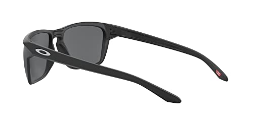 Oakley Men's OO9448 Sylas Rectangular Sunglasses, Matte Black/Prizm Black Polarized, 57 mm