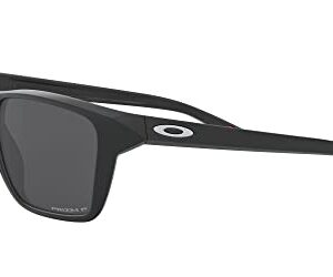 Oakley Men's OO9448 Sylas Rectangular Sunglasses, Matte Black/Prizm Black Polarized, 57 mm