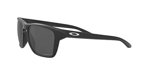 Oakley Men's OO9448 Sylas Rectangular Sunglasses, Matte Black/Prizm Black Polarized, 57 mm