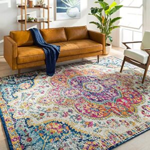 livabliss romaine vintage medallion area rug,6'7" x 9',orange