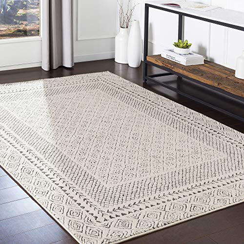 Livabliss Melodie Boho Farmhouse Area Rug,6'7" Square,Beige