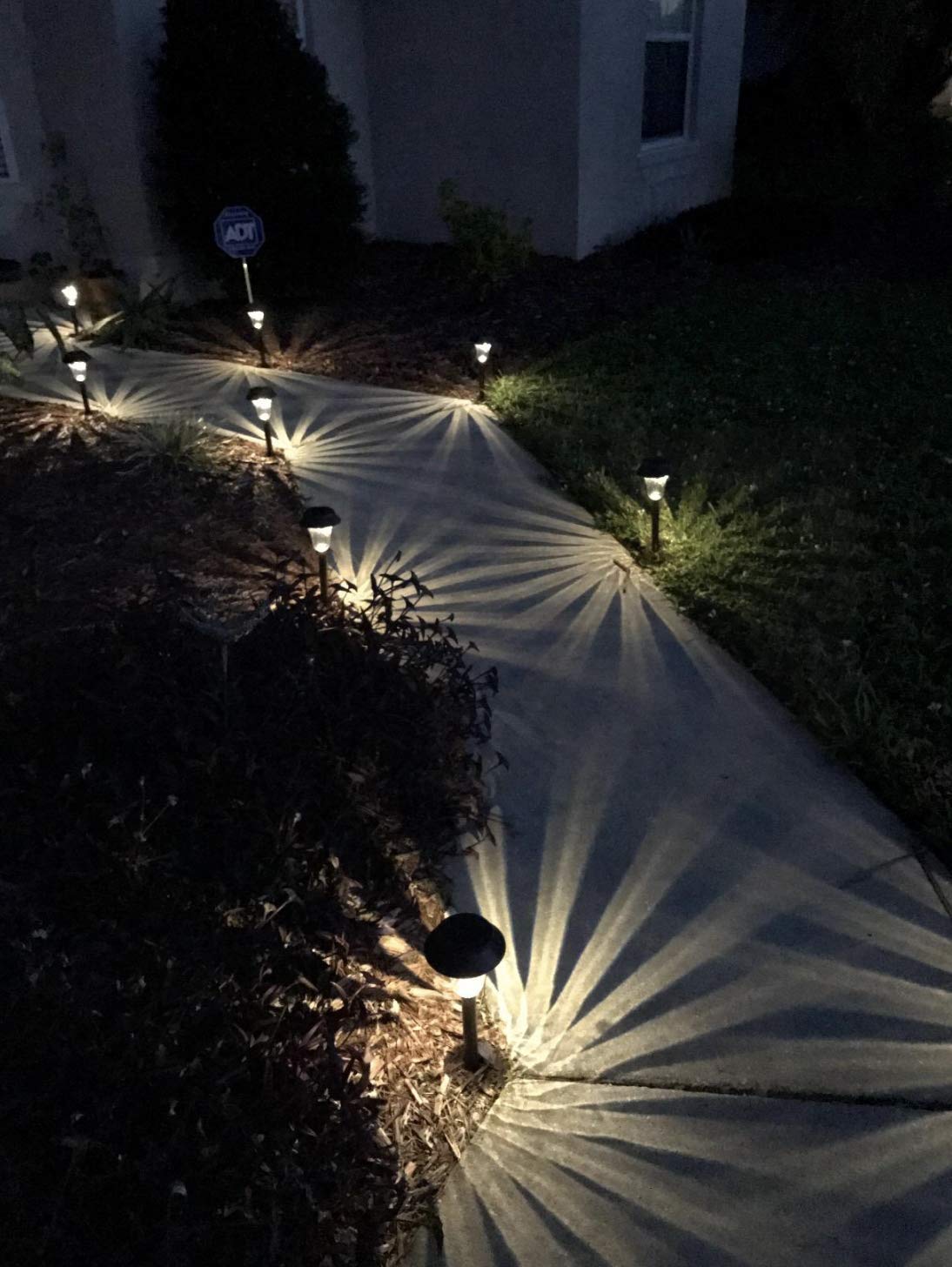 Enchanted Spaces Gray Solar Path Light, Set of 6, with Glass Lens, Metal Ground Stake, and Extra-Bright LED for Garden, Lawn, Patio, Yard, Walkway, Driveway