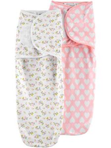 simple joys by carter's baby girls' 2-pack swaddle blankets