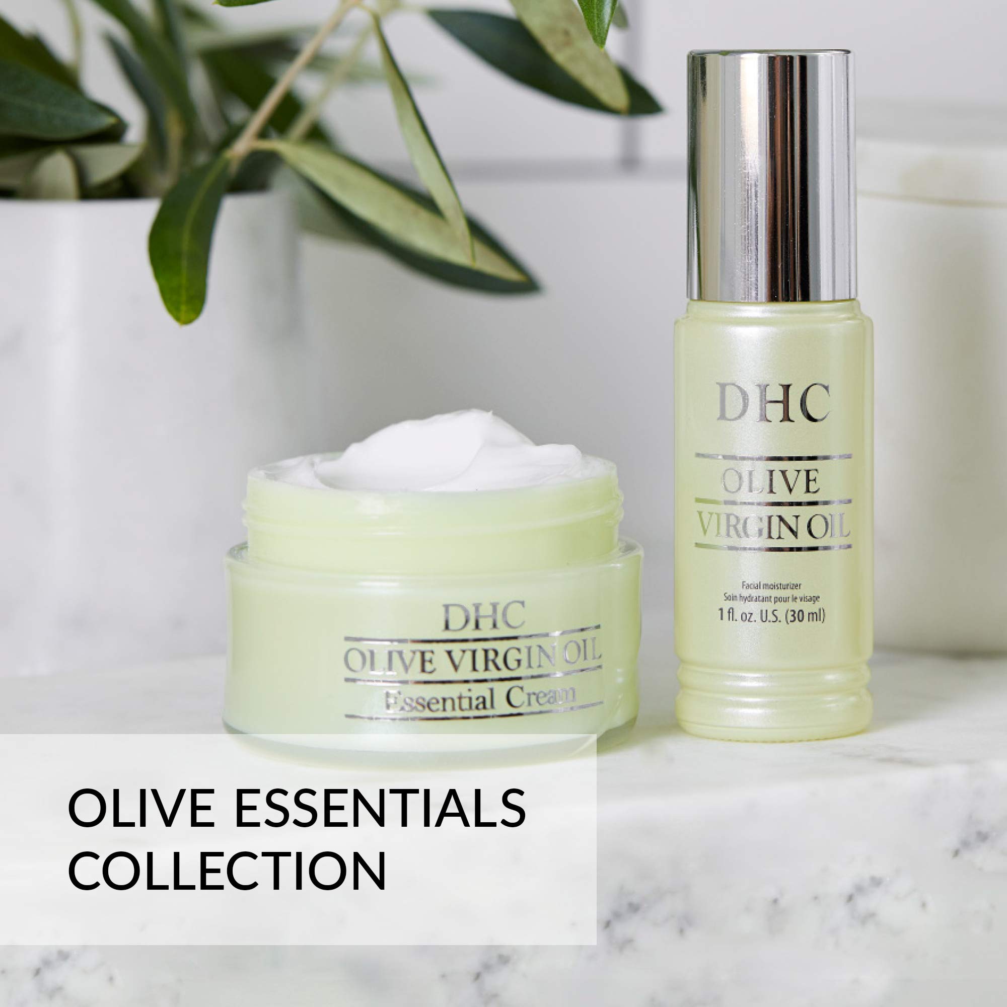 DHC Olive Virgin Oil Essential Cream, Moisturizer, Hydrating, Promotes Skin Elasticity, Radiant, Fragrance and Colorant Free, Ideal for All Skin Types, 1.7 oz. Net wt.