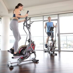 Body Power 2 in 1 Elliptical Stepper Machine for Home Fitness, Patented HIIT Training, Ergonomic, 1 Yr Warranty, Cardio, Resistance, 8 Levels, Digital, Compact, Safe