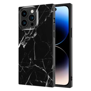 cocomii square case compatible with iphone 11 pro max - luxury, slim, glossy, natural patterns, timeless marble, easy to hold, anti-scratch, shockproof (black)