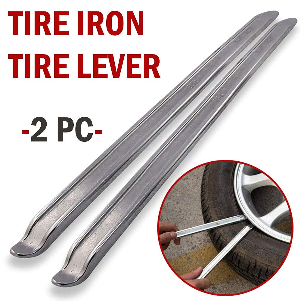 KT Deals Tire Iron Spoons Changing Tire Lever Bar Set Tire Repair Tool Kit Rim Lifter Tire Changer Remove Tyre Heavy Duty Metal Steel for Motorcycle Bike Scooter Bicycle Mower (2 Pack 11.7")