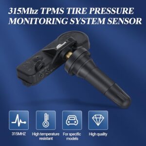 TPMS Sensor GM, Tire Pressure Monitoring System Sensor 315MHZ Compatible for Chevy Silverado GMC Cadillac Buick Pontiac - Replaces# 13586335 13581558 13598771 13598772, 4pcs