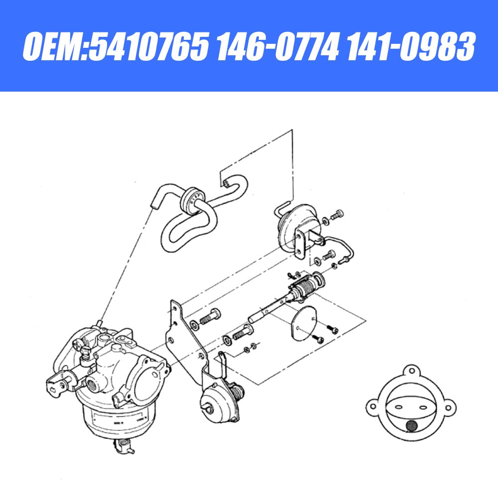 RANSOTO 5410765 Carburetor Kit Compatible with Onan QG 5500 7000 Marquis gold 5.5 HGJ Series HGJAA HGJAB HGJAC HGJAE HGJAF RV Generator Replace 146-0774 141-0983