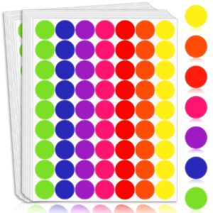 colored dot stickers 1 inch, circle stickers round color coding dots markers sticker, 1575 pcs removeable sticky labels stickers dots for toddlers students office classroom in 7 assorted colors